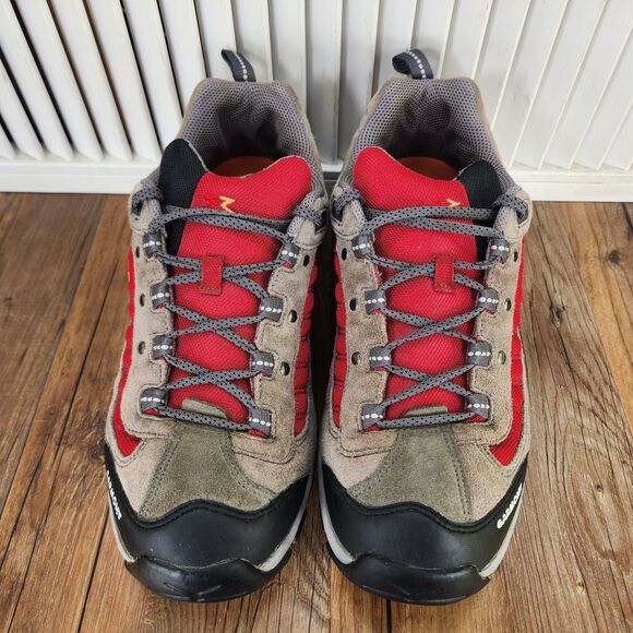 Garmont Low Profile Hiking Shoes Men\'s 10.5 Tan Red Suede Vibram Trail Sneakers